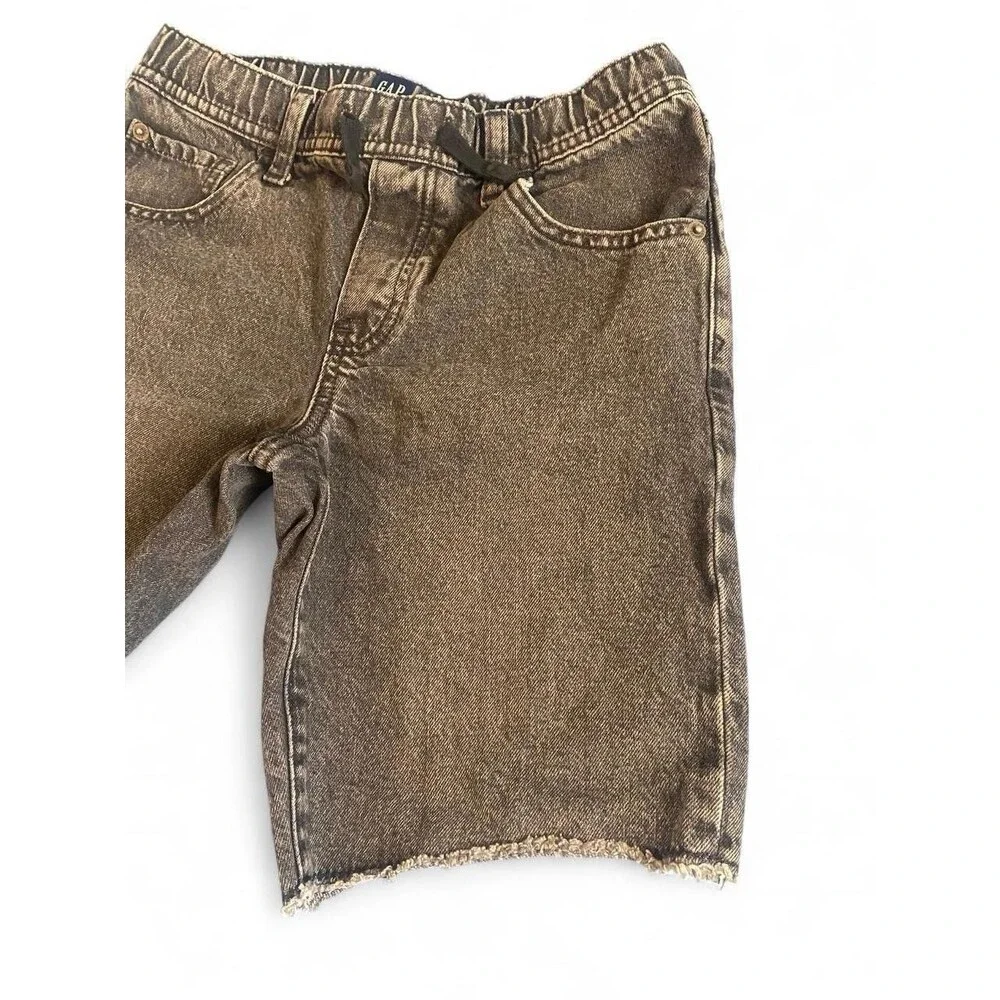 Gap Kids XXL 14-16 Slim Pull-On Denim Shorts Washed Black Adjustable Waist EUC